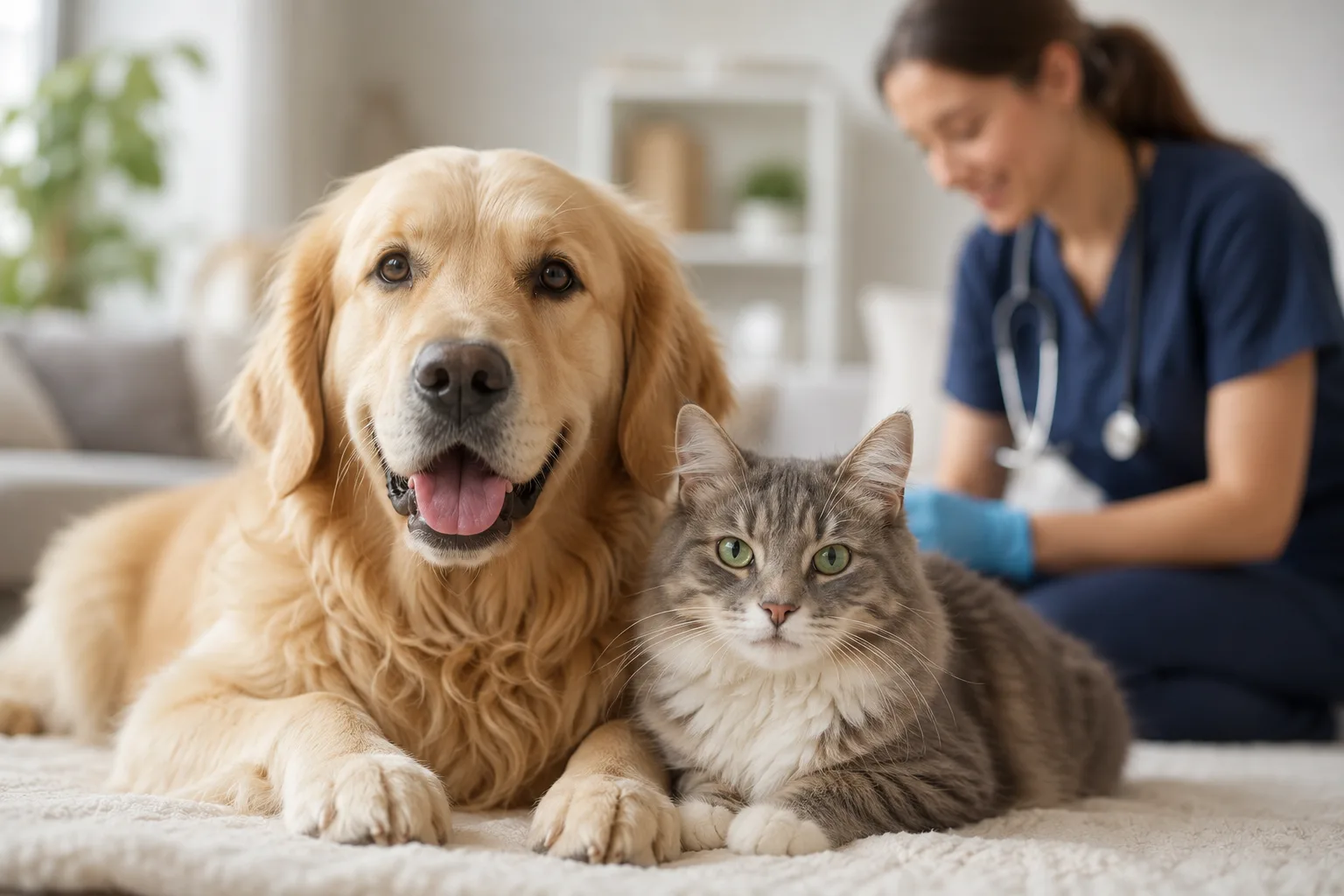 Veterinária ao domicílio a atender cão em casa em Lisboa